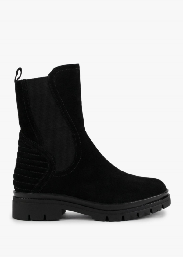 DANIEL Sana Black Suede High Shaft Chelsea Boots Size: 36