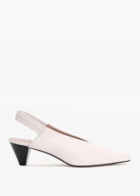 DANIEL Sani Cream Leather Pointed Almond Toe Heeled Sling Backs Size: