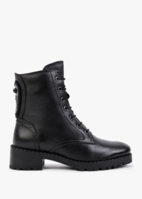 DANIEL Sazzy Black Leather Embellished Ankle Boots Colour: Black Leath