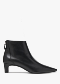 DANIEL Sedda Black Leather Low Heel Ankle Boots Colour: Black Leather,
