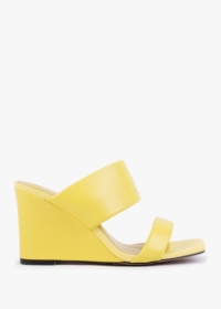 DANIEL Selegant Yellow Leather Wedge Sandals Size: 38, Colour: Yellow