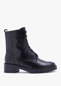 DANIEL Setam Black Leather Eyelet Ankle Boots Colour: Black Leather, S