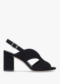 DANIEL Sida Black Suede Block Heel Sling Back Sandals Size: 39, Colour