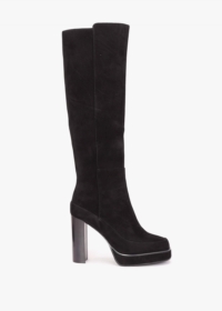 DANIEL Sippy Black Suede Platform Knee Boots Size: 39, Colour: Black S