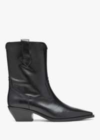 DANIEL Skira Black Leather Western Ankle Boots Colour: Black Leather,