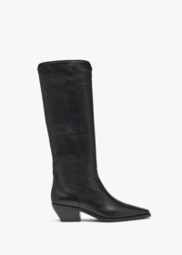 DANIEL Skira Black Leather Western Knee Boots Colour: Black Leather, S