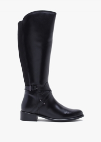 DANIEL Slasty Black Leather Knee Boots Colour: Black Leather, Size: 38