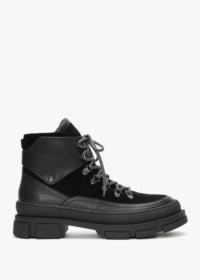 DANIEL Smixer Black Suede & Leather Hiker Boots Size: 37, Colour: Blac