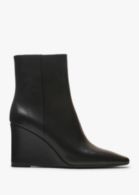 DANIEL Spire Black Leather Wedge Ankle Boots Colour: Black Leather, Si