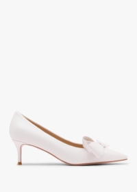 DANIEL Stormi White Leather Kitten Heel Court Shoes Size: 38, Colour: