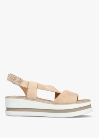 DANIEL Suckle Beige Suede Flatform Sandals Colour: Beige Suede, Size: