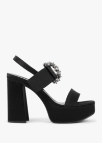 DANIEL Tock Black Embellished Platform Heeled Sandals Size: 36, Colour