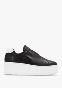 DANIEL Tred Black Leather Laceless Flatform Trainers Colour: Black Lea