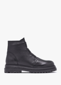 DANIEL Vulcan Black Leather Ankle Boots Colour: Black Leather, Size: 4