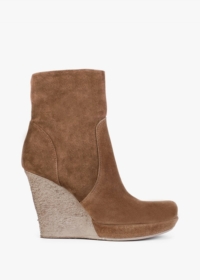 DANIEL Wisest Tan Suede Wedge Ankle Boots Size: 39, Colour: Tan Suede