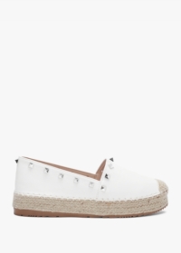 DF By DANIEL Cubby White Studded Espadrilles Colour: Wte, Size: 41