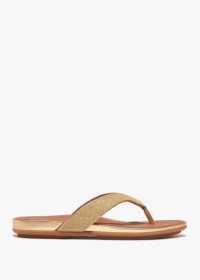 FITFLOP Gracie Shimmerlux Plantio Flip Flops Size: 5, Colour: Gold Met