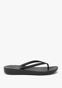 FITFLOP Iqushion All Black Ergonomic Flip Flops Size: 8, Colour: Black