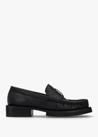 GANNI Black Butterfly Logo Loafers Colour: Black Leather, Size: 39