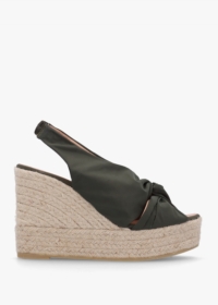 Gaimo Anca Green Twist Knot Wedge Espadrille Sandals Size: 37, Colour: