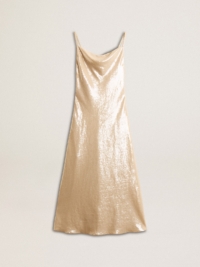 Golden Goose – Sleep Dress In Parchment-colored Sequins, Woman, Size: 38