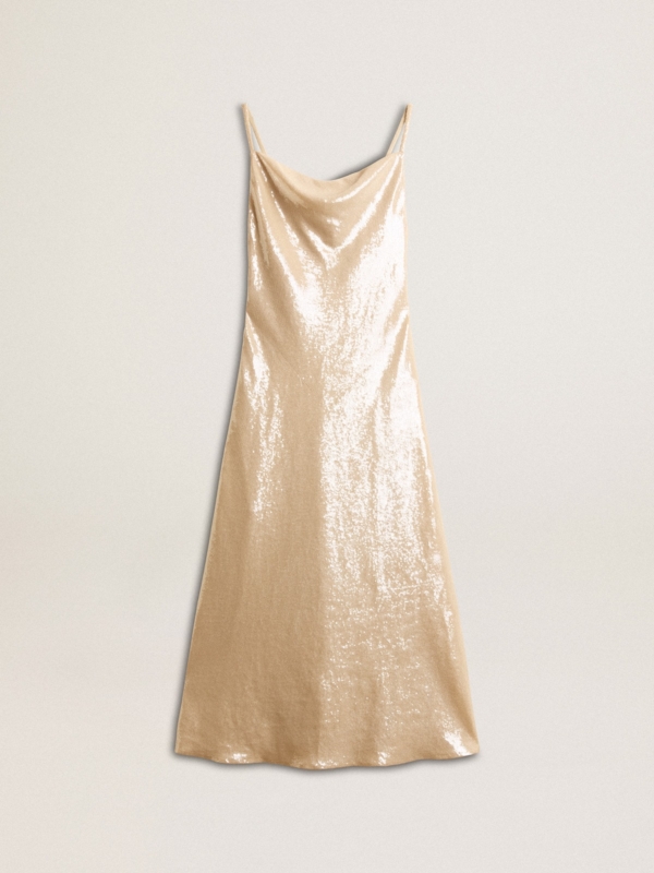 Golden Goose - Sleep Dress In Parchment-colored Sequins