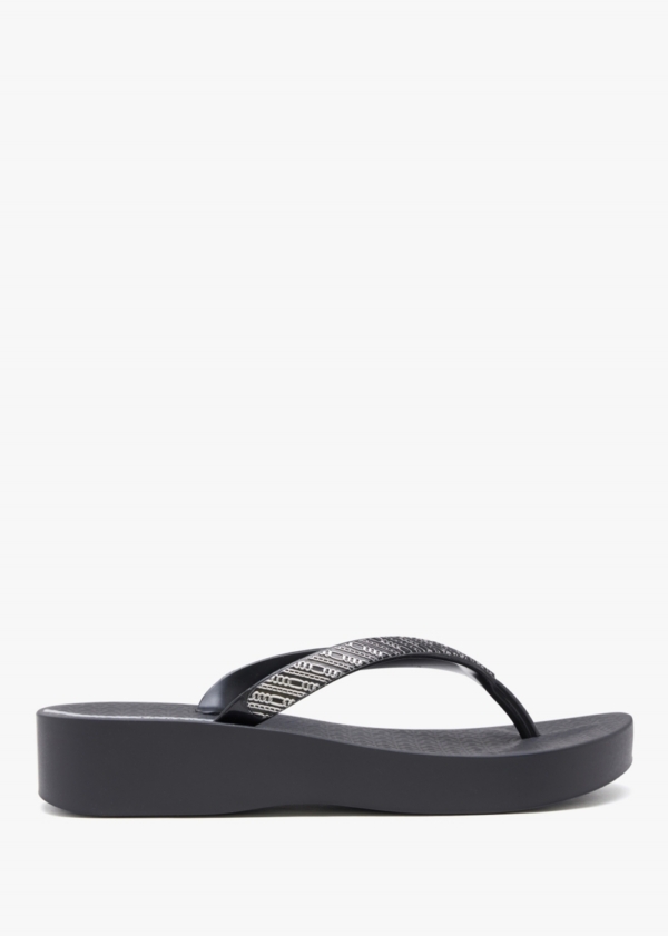 IPANEMA Mesh Links Black Wedge Flip Flops Colour: Bke