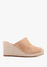 LAUREN RALPH LAUREN Pennie Camel Suede Blackless Wedge Espadrilles Siz