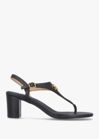 LAUREN RALPH LAUREN Westcott Black Leather Toe Post Heeled Sandals Siz