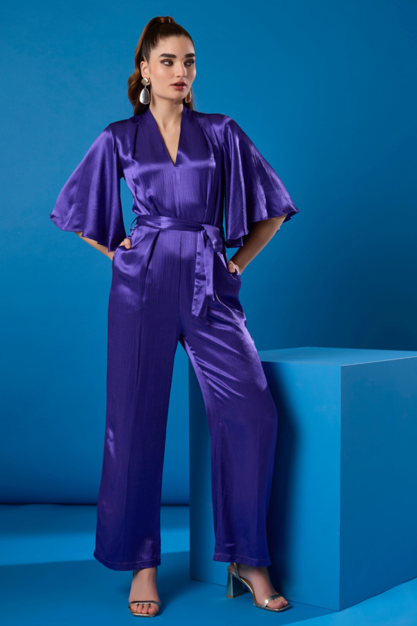 Closet London Purple Wide Leg Jumpsuit