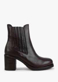 MANAS Brown Leather Block Heel Chelsea Boots Size: 40, Colour: Brown L