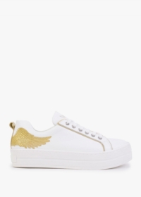 MARTE Angels II Gold Leather Flatform Trainers Size: 40, Colour: Gold