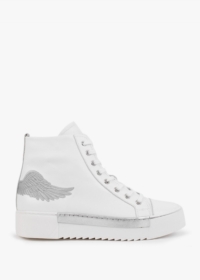 MARTE Angels White Leather Silver Wing High Top Trainers Size: 39, Col