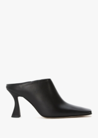 MIISTA Manuela Black Leather Heeled Mules Colour: Black Leather, Size:
