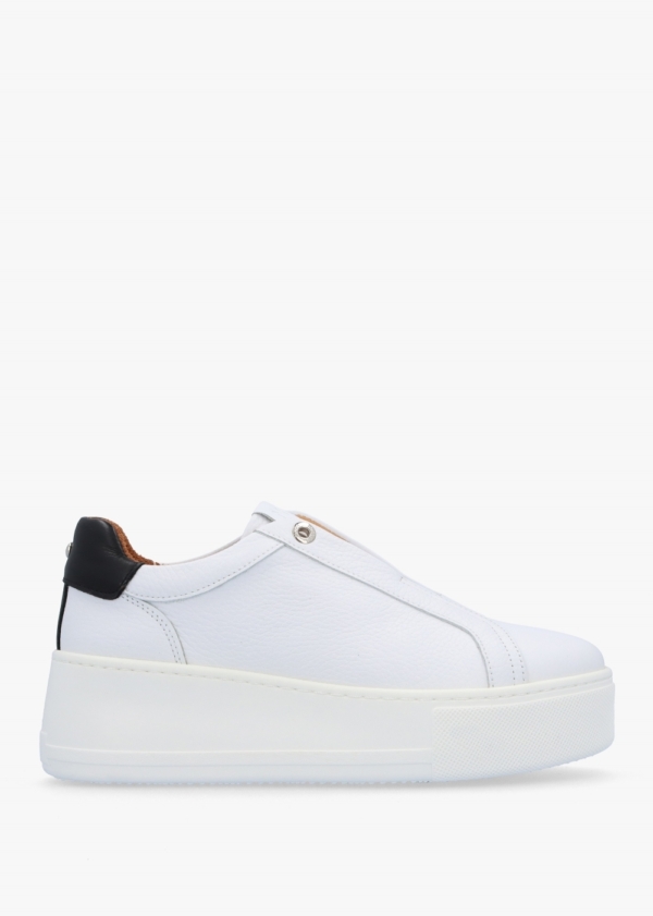 MODA IN PELLE Auben White Leather Flatform Trainers Size: 41