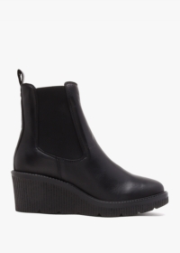 MODA IN PELLE Audyn Black Leather Wedge Ankle Boots Colour: Black Leat