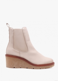 MODA IN PELLE Audyn Cream Leather Wedge Ankle Boots Size: 41, Colour: