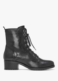 MODA IN PELLE Bezzie Black Leather Block Heel Ankle Boots Colour: Blac