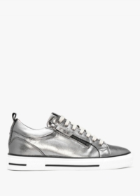 MODA IN PELLE Brayleigh Pewter Leather Trainers Size: 36, Colour: Pewt