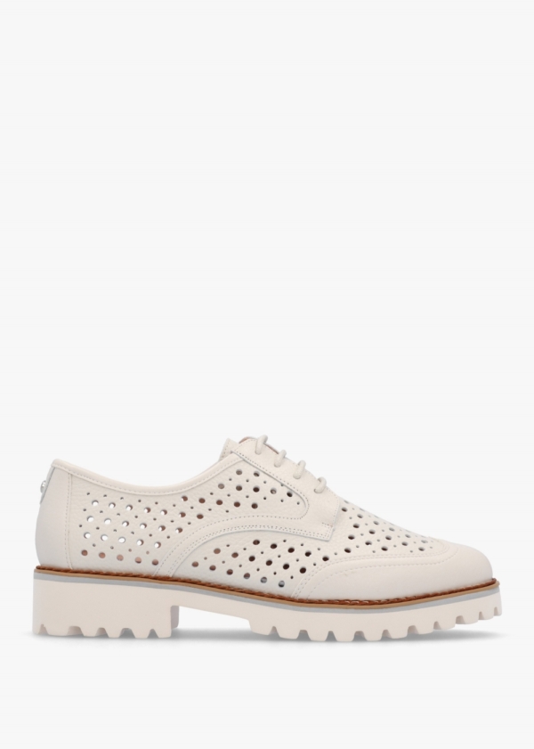 MODA IN PELLE Eloni Off White Leather Lace Up Brogues Size: 36