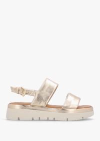 MODA IN PELLE Netty Champagne Leather Chunky Sandals Size: 40, Colour: