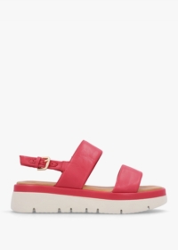 MODA IN PELLE Netty Raspberry Leather Chunky Sandals Size: 41, Colour: