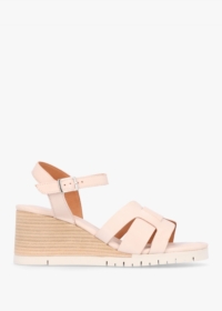 MODA IN PELLE Pedie Off White Leather Wedge Sandals Size: 41, Colour: