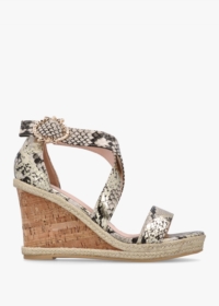 MODA IN PELLE Pursuit Gold Reptile Wedge Sandals Size: 41, Colour: Gol