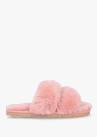 MOU Two Stripes Pink Sheepskin Slippers Size: 36, Colour: Pink Fabric