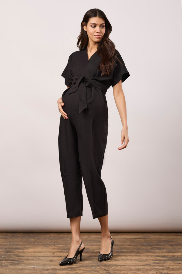 Closet London Black Maternity Wrap Jumpsuit