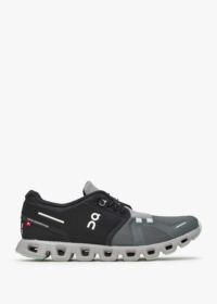 ON RUNNING Cloud 5 Black Lead Trainers Size: 4, Colour: Pewter Fabric