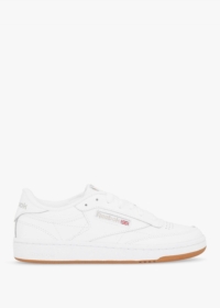 REEBOK Women's Club C 85 White Light Grey Gum Leather Tennis Trainers