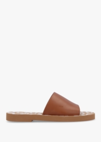 SEE BY CHLOE Essie Tan Leather Pool Sliders Size: 39, Colour: Tan Leat