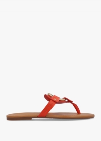 SEE BY CHLOE Hana Dark Orange Leather Toe Post Sandals Size: 40, Colou